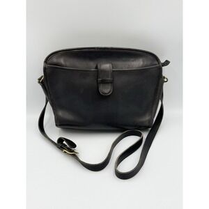 Vintage Coach Brighton Black Leather Shoulder Crossbody Purse Bag USA 042-7113